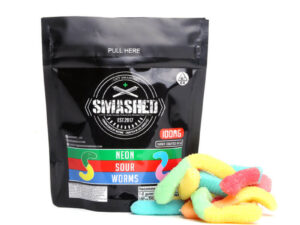 Smashed Neon Sour Worm Gummies